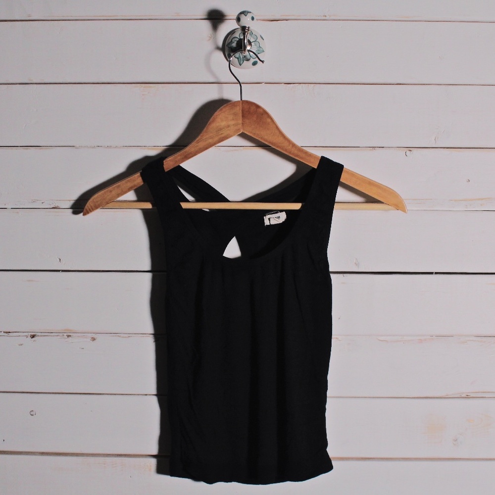 SOLD Black Cross Back Top